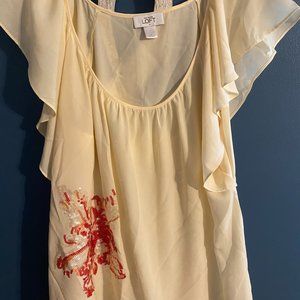 Loft Size L White with Red Floral